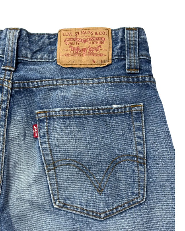 Levi's 512 Blue Slim Tapered Button Fly Jeans