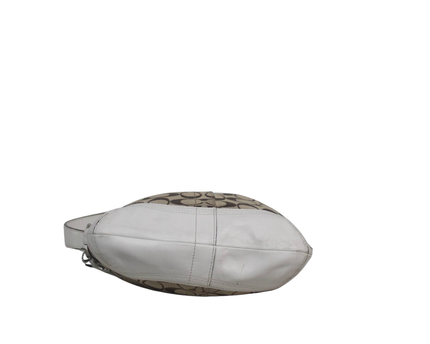 Coach Brown/White Signature Logo Hobo Shoulder Bag