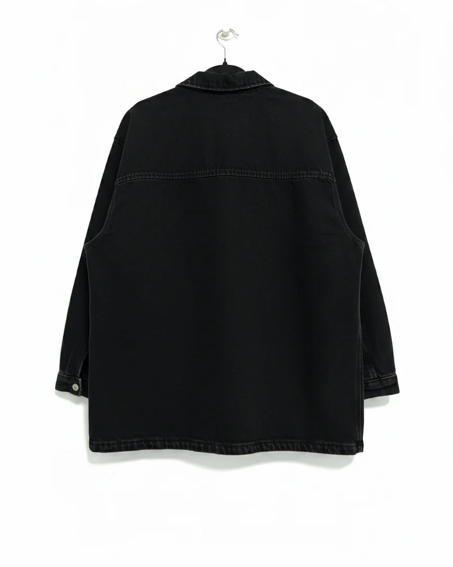 H&M Divided Black Oversized Denim Jacket