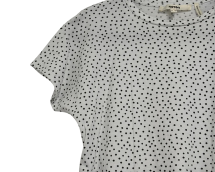 KOTON White with black polka dots Peplum Top