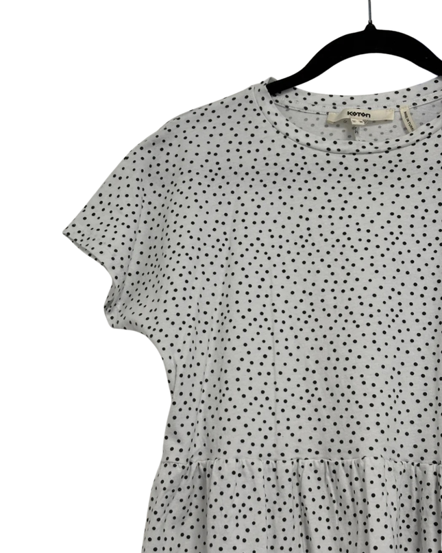 KOTON White with black polka dots Peplum Top