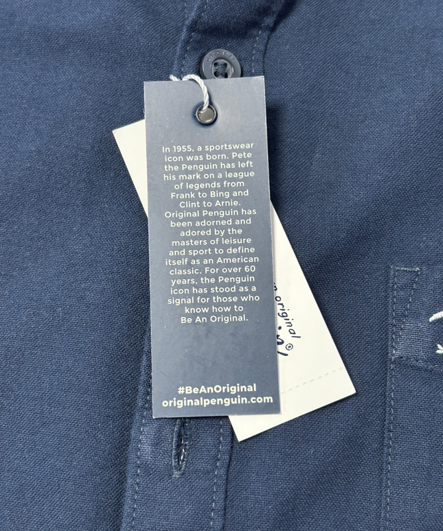 Original Penguin Navy Blue Long-Sleeve Button-Down Shirt