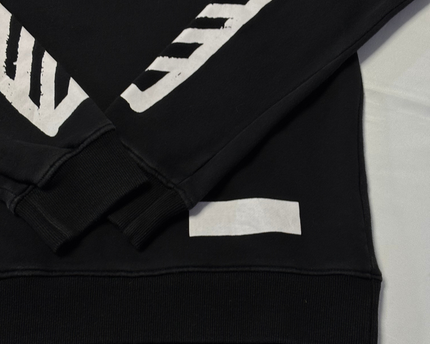 Off-White by Virgil Abloh Main Label Black Diagonal Stripe Sweatshirt