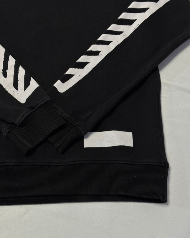 Off-White by Virgil Abloh Main Label Black Diagonal Stripe Sweatshirt