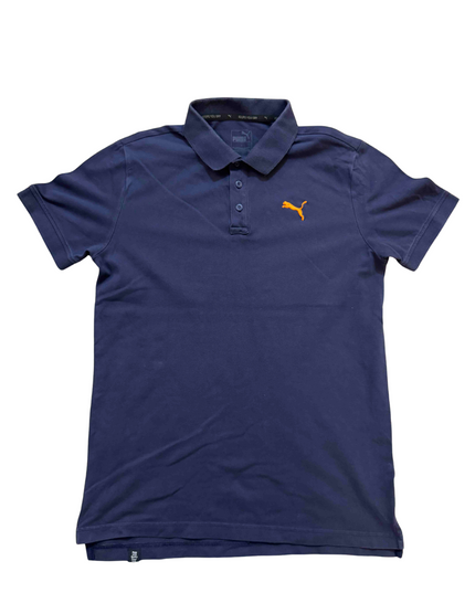 Puma DryCELL Orange Logo Navy Polo Shirt - S