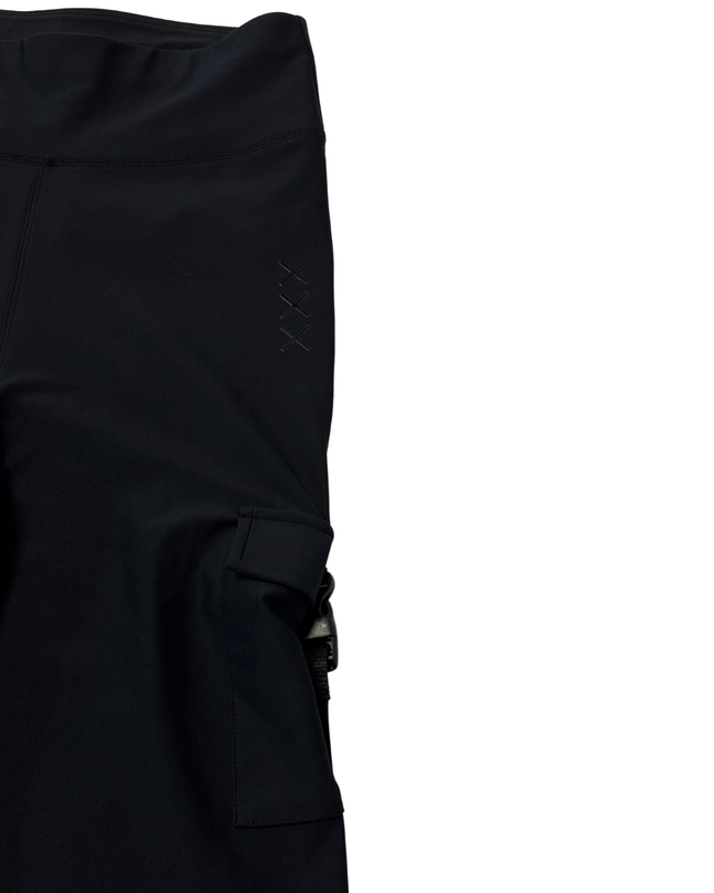 First Base Black Cargo Pocket Active Leggings