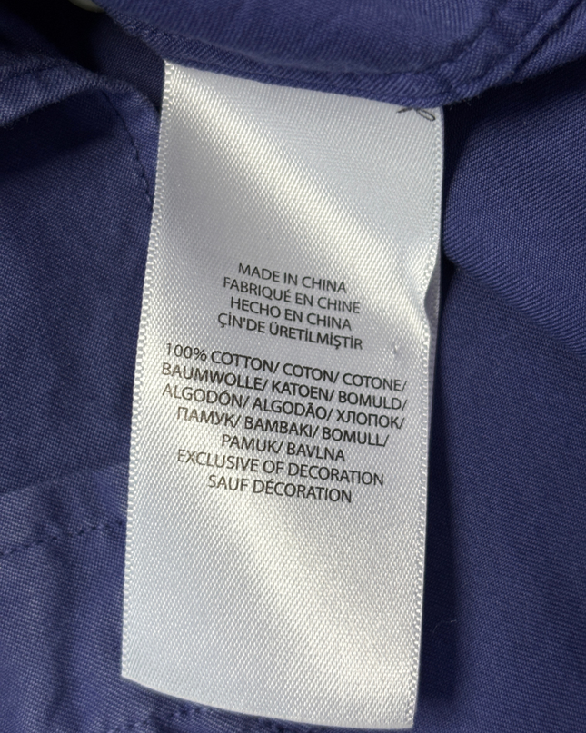 Ralph Lauren Blue Slim Fit Feather Weight Twill Short Sleeve Shirt