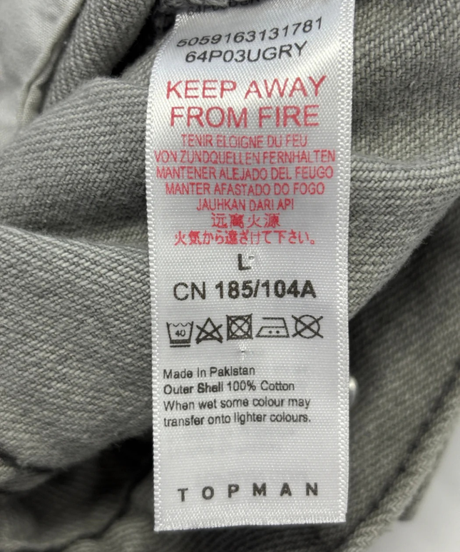 Topman Grey Cotton Denim Jacket