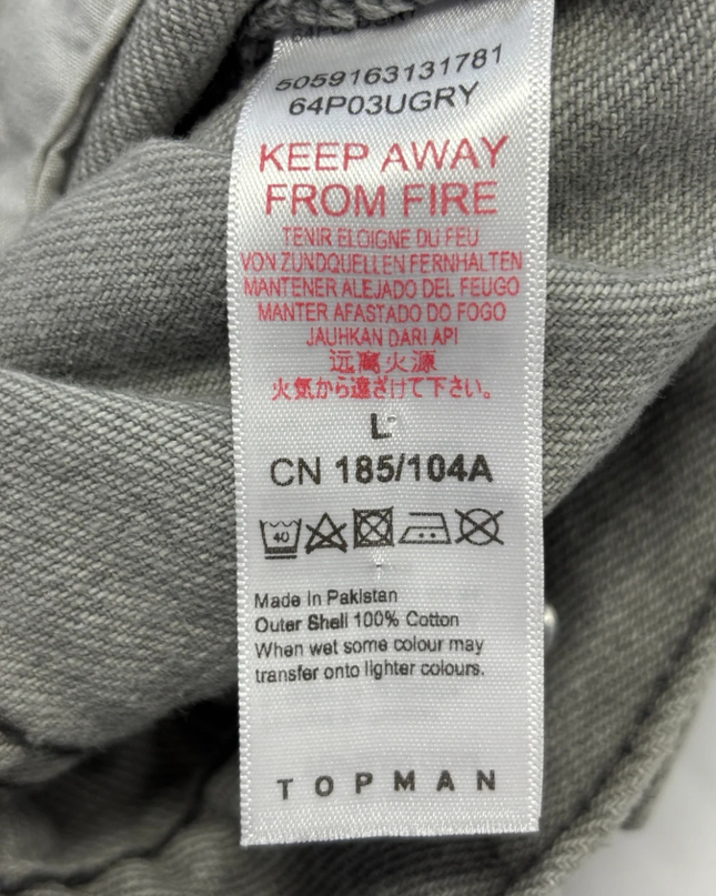 Topman Grey Cotton Denim Jacket