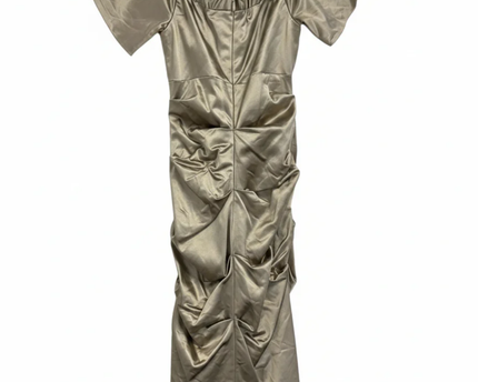Nicole Miller Collection Champagne Ruched Off-The-Shoulder Dress