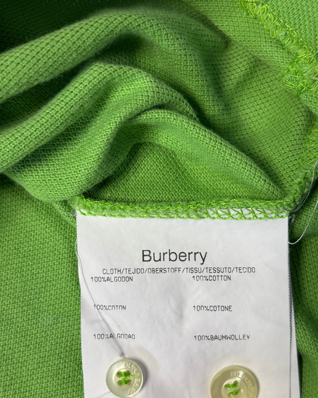 Burberry Green Short Sleeve Polo Shirt