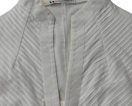 Nara Camicie White Pleated Long Sleeve Blouse