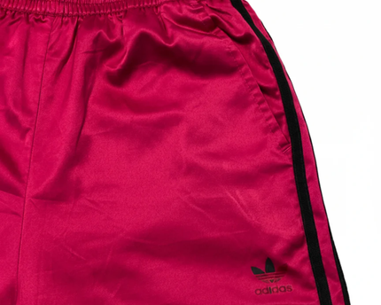 Adidas Pink Satin 3-Stripe Track Pants