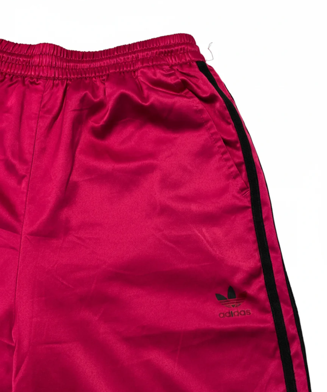 Adidas Pink Satin 3-Stripe Track Pants