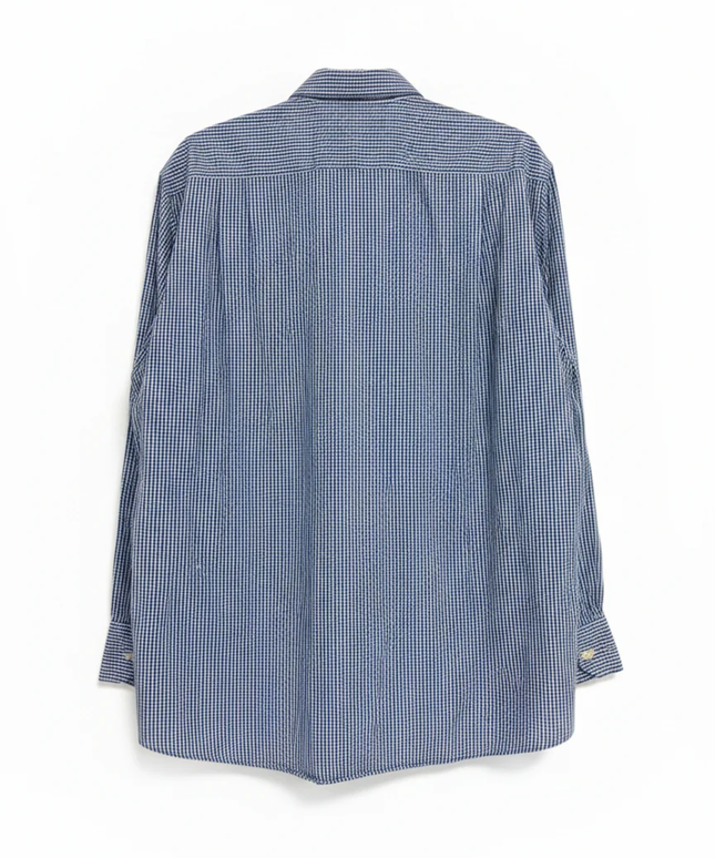 Ralph Lauren Blue Gingham Custom Fit Long Sleeve Shirt