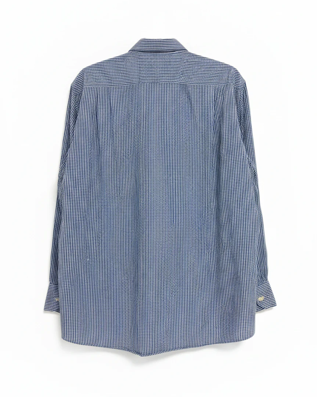 Ralph Lauren Blue Gingham Custom Fit Long Sleeve Shirt