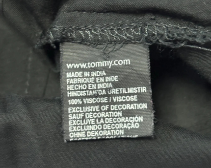 Tommy Hilfiger Black Short Sleeve Button-Down Shirt with Floral Trim