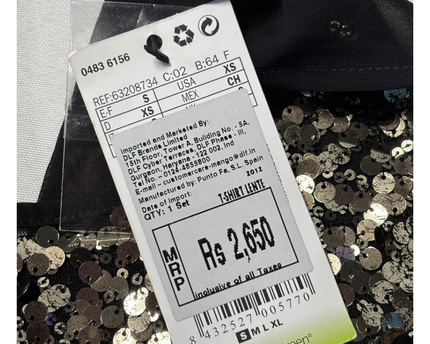 MNG Collection Black Sequin Halter Top W/TAG