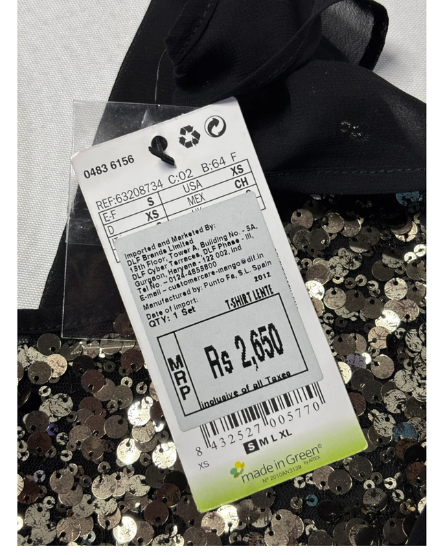 MNG Collection Black Sequin Halter Top W/TAG