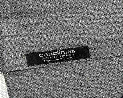 BOSS Hugo Boss Grey Slim Fit Micro-Pattern Italian Fabric Dress Shirt