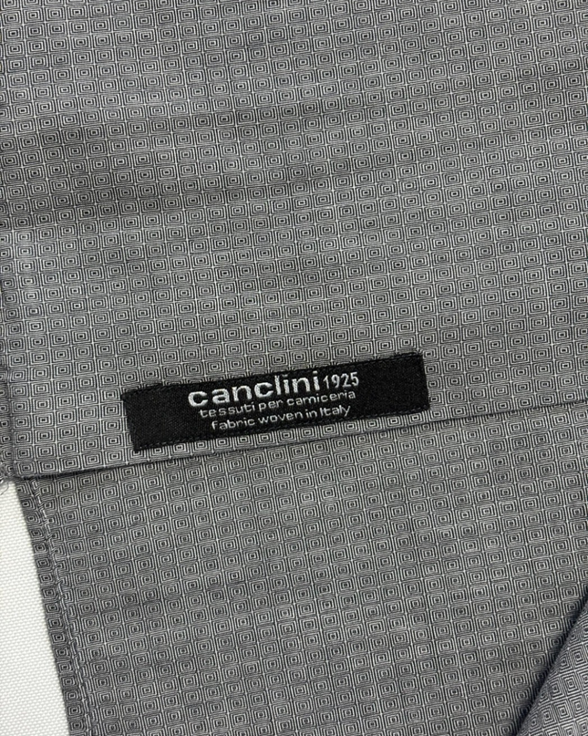 BOSS Hugo Boss Grey Slim Fit Micro-Pattern Italian Fabric Dress Shirt