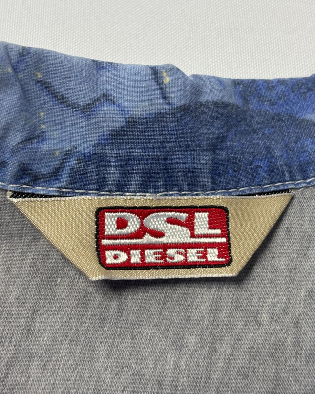Diesel Multicolor Graphic Zip-Up Short Sleeve Shirt