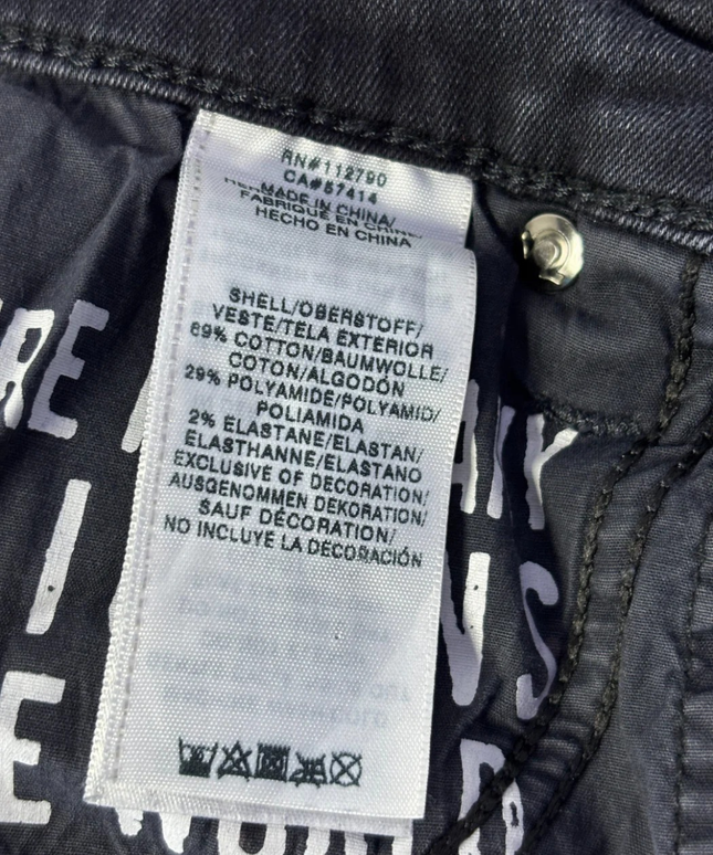 True Religion Dark Gray Halle Mid Rise Super Skinny Jeans