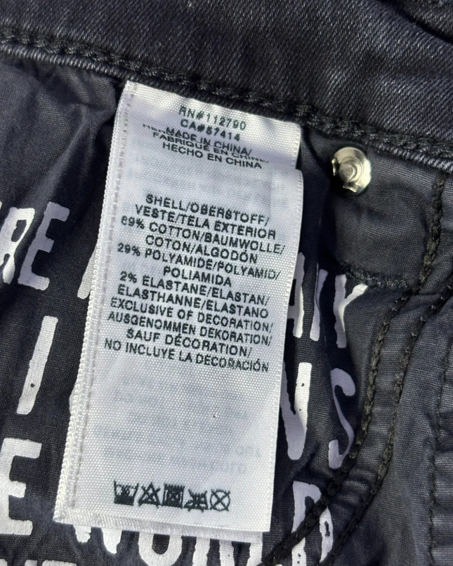 True Religion Dark Gray Halle Mid Rise Super Skinny Jeans