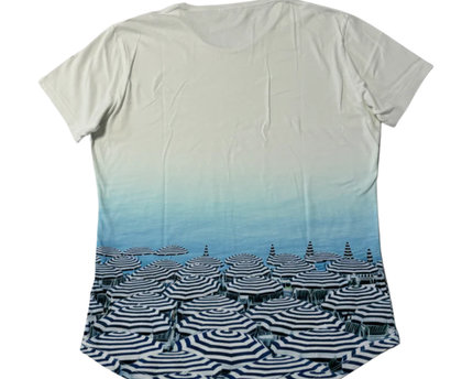 Orlebar Brown White/Blue Photographic Beach Umbrella T-Shirt