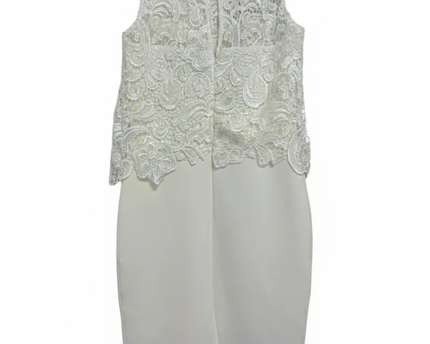 CLUBL White Lace Overlay Bodycon Dress