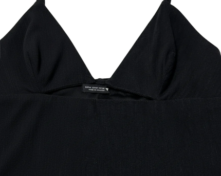 Zara Black V-Neck Maxi Dress with Side Slit