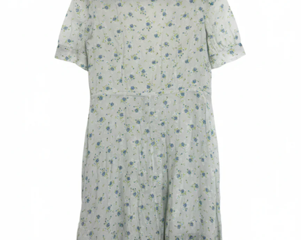 Denim & Supply Ralph Lauren Light Blue Floral Cotton Tie-Front Dress