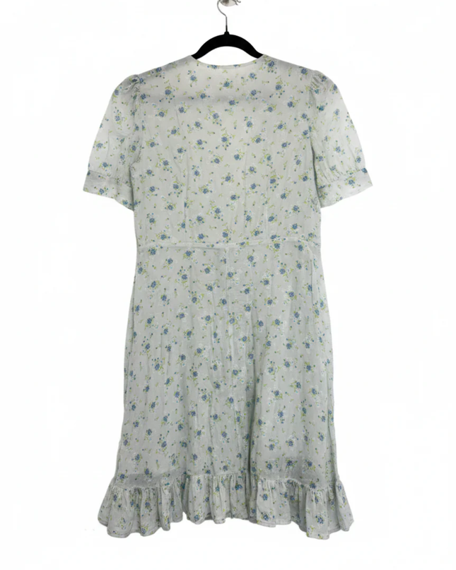 Denim & Supply Ralph Lauren Light Blue Floral Cotton Tie-Front Dress