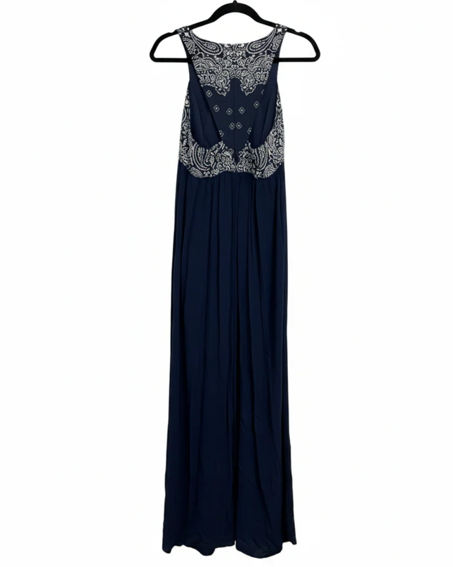 MADE for impulse Navy Blue Bandana Print Maxi Dress