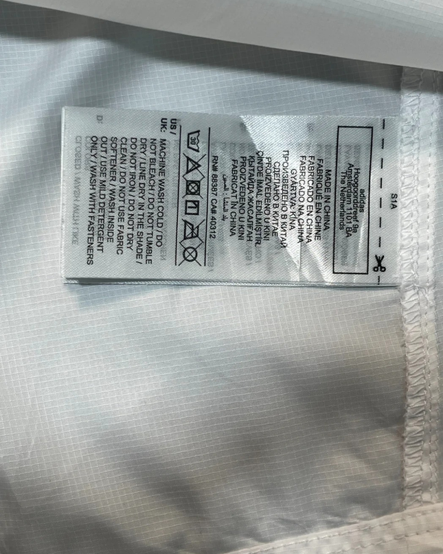 Adidas White Hooded Running Windbreaker Jacket