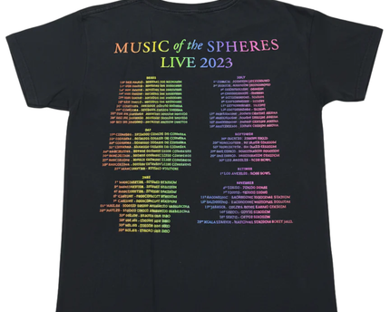 Coldplay Music Of The Spheres Tour Black Graphic T-Shirt