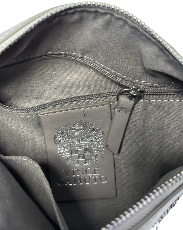 Vince Camuto Silver Rhinestone Embellished Evening Bag
