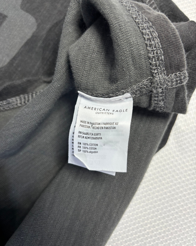 American Eagle Grey Camo Crew Neck T-Shirt