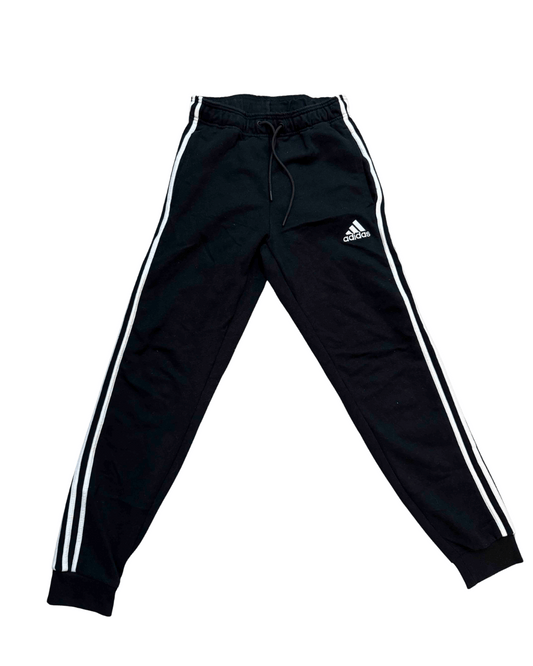 Adidas Classic Black 3-Stripes Cuffed Joggers - S | Waist: 26"