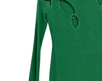 MISSYEMPIRE Green Cut-Out Detail Long Sleeve Mini Dress