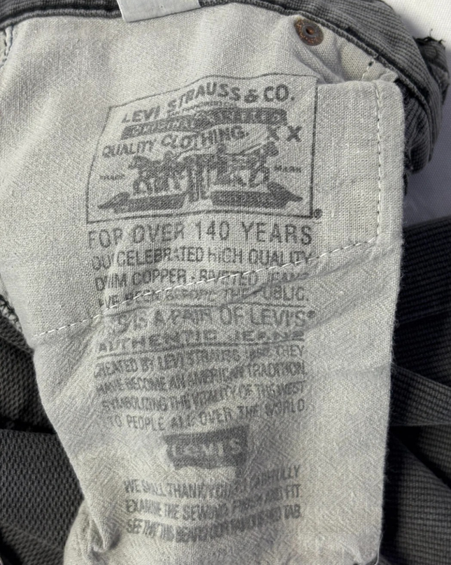 Levi's 501 Grey Textured Straight Leg Jeans