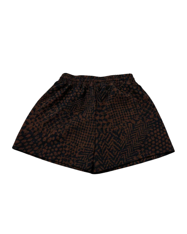 Alo Yoga Brown Patterned High-Waist Sweat Shorts