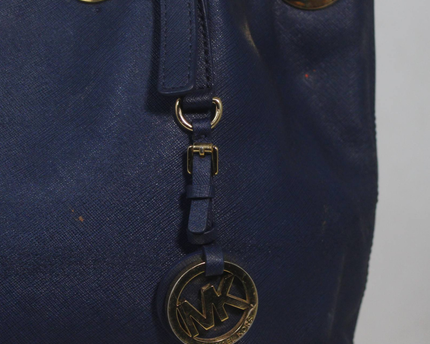 Michael Kors Navy Blue Tote Bag with Scarf Detail