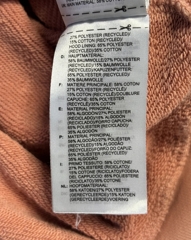 Adidas Peach Cropped Graphic Logo Hoodie