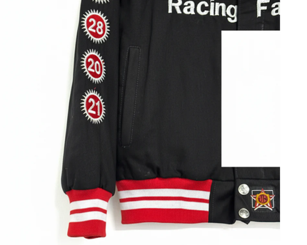 Reworked Black Coca-Cola Racing Family NASCAR Varsity Jacket
