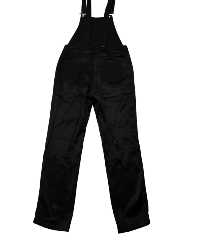 Reserved Black Viscose Dungaree Jumpsuit
