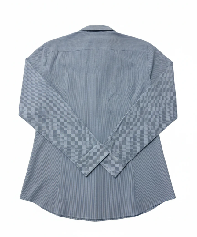 H&M Blue/White Striped Slim Fit Easy Iron Shirt
