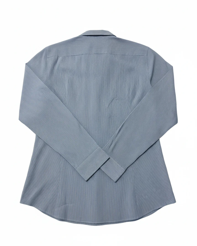 H&M Blue/White Striped Slim Fit Easy Iron Shirt