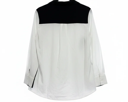 VERO MODA Black and White Mixed-Media Layered Cardigan
