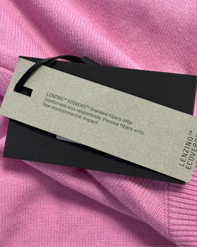 Y.A.S Pink Crew Neck Ribbed Hem Knit Sweater W/Tags